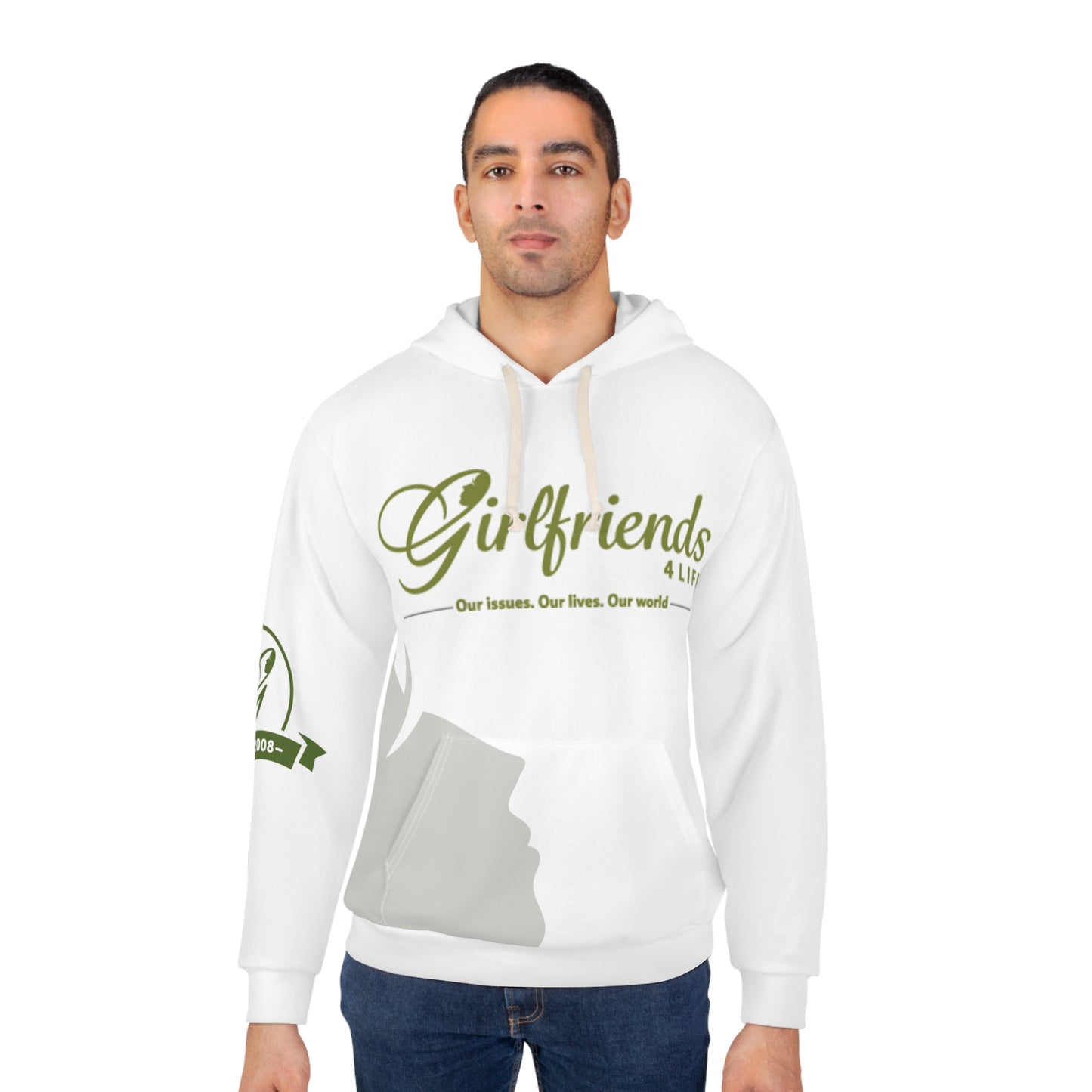 Girlfriends4life Hoodie — Women's Social Network Pullover (Our issues. Our lives. Our world.)