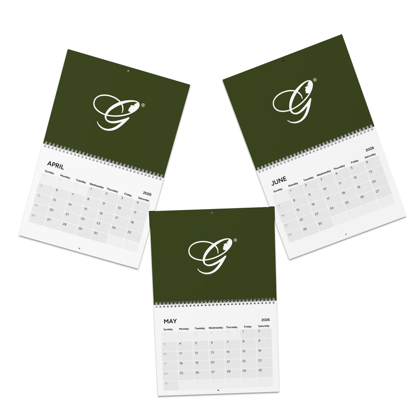 (Stakeholders) 2026 Wall Calendar — Classic Green Monogram Design (Est. 2008)