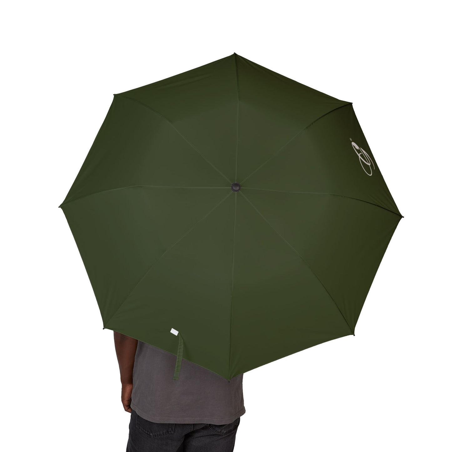 (Stakeholders) Compact Foldable Umbrella — Olive Green Semi-Automatic Travel Umbrella with Logo
