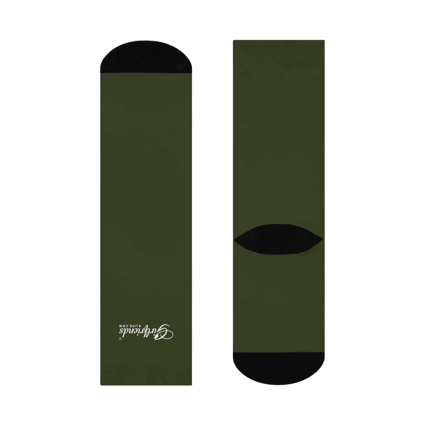 (Members) Our Issues. Our Lives. Our World. Cushioned Crew Socks — Olive Green Inspirational Crew Socks (Members)