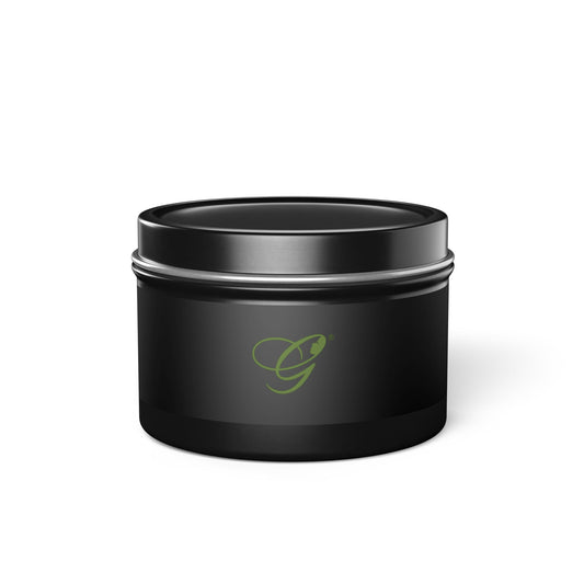 (Stakeholders) Black Tin Candle — Minimal Scented Soy Candle in Sleek Travel Tin