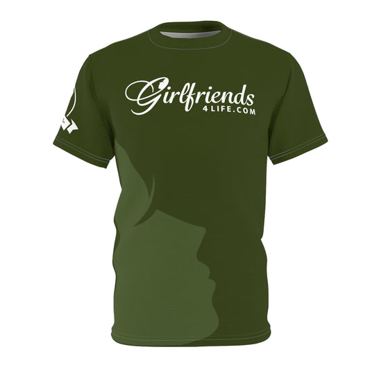 (Stakeholders) Girlfriends4Life Olive All-Over Print Tee — Silhouette Graphic Unisex T-Shirt