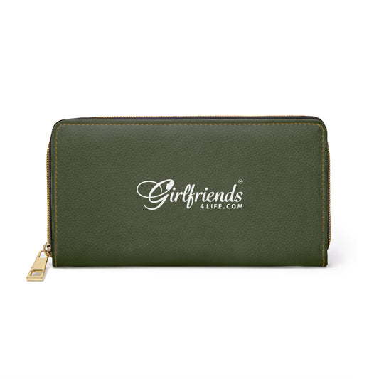 (Members) Zipper Wallet — Classic Monogram Green Leather Zip-Around Wallet (Est. 2008)