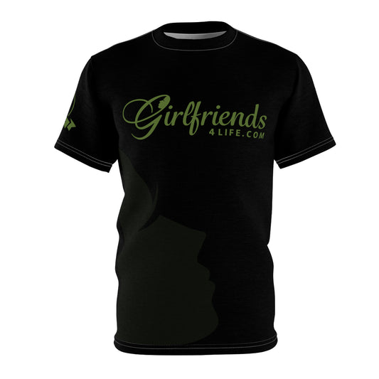 (Stakeholders) Girlfriends4Life Logo Tee — Black All-Over Print T‑Shirt
