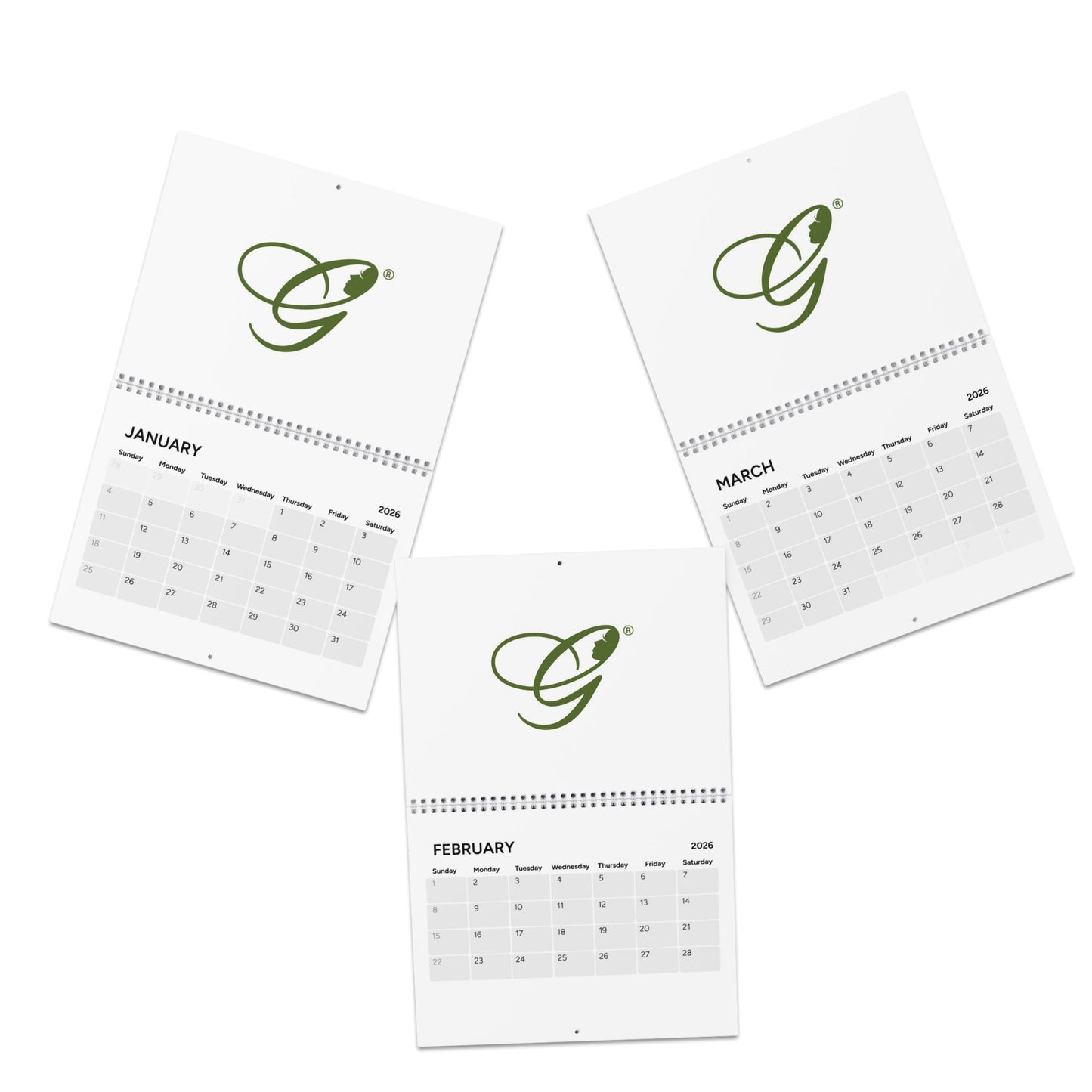 (Stakeholders) 2026 Wall Calendar — Classic Green Monogram "Est. 2008"