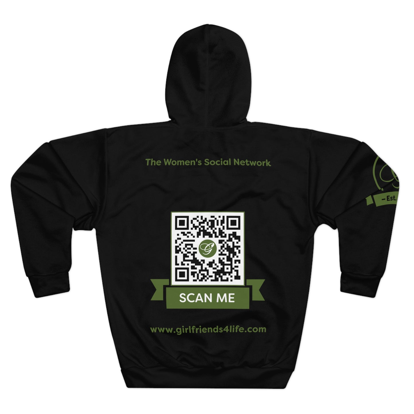 (Stakeholders)  Girlfriends4Life QR Hoodie — Women’s Social Network Pullover
