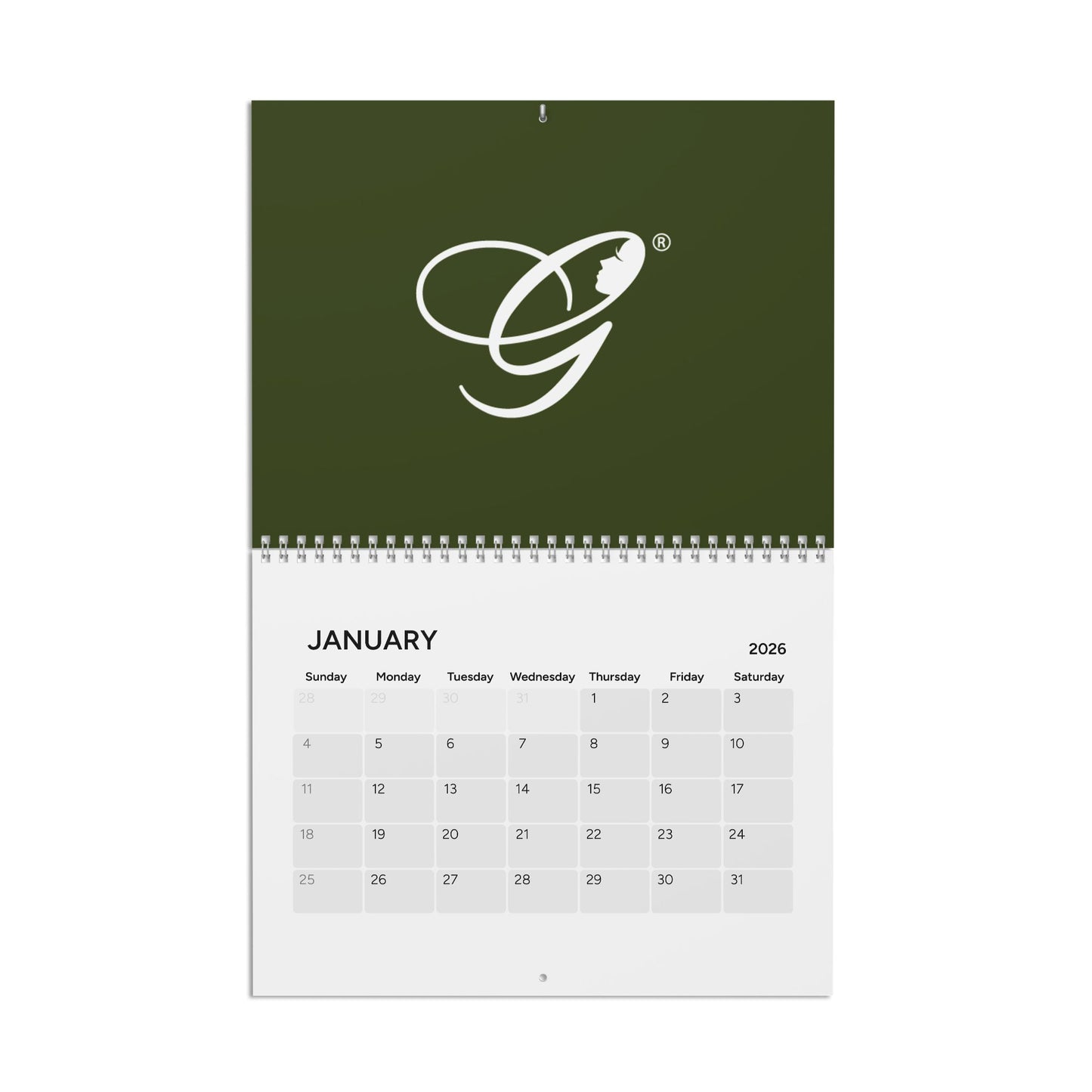 (Stakeholders) 2026 Wall Calendar — Classic Green Monogram Design (Est. 2008)